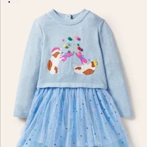 Mini Boden Appliqué Sweatshirt Tulle Dress Size 4-5Y